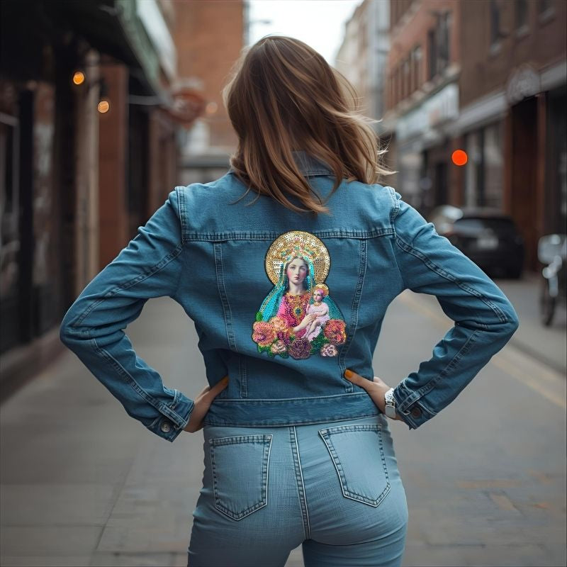 Parche bordado mexicano virgen