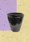 Vaso de barro negro - Rosas